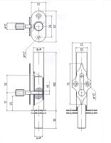С-Пб Засов врезной с круг.ригелем медь (40)