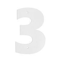 Цифра дверная Пермь "3" белая 100 мм 