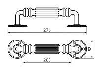 Домарт мод.9 (280мм) черная Ручка-скоба декоративная (10) Домарт мод.9 (280мм) черная Ручка-скоба декоративная (10)