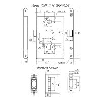 Гардиан "SOFT 11 M" Ni магнит. без ЦМ м/о 85мм Замок врезной (30)