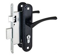 Омега Д-град ЗВ7 черный м/о 55 Замок врезной с/руч (10)