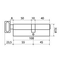Стандарт MAX 100 (45х55В) SN 5кл мат.никель перф.ключ/верт. Цилиндровый механизм (60,10)
