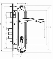 Д-град Зенит ЗВ4-85.3 медь м/о 85 мм Замок врезной с/руч (10) 