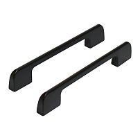 StahlBuro A300-128 2шт., BL матовый черный. Ручка-скоба мебельная (15, 150)