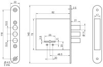 Рязань ЗВ 8-4С/13 76600 Замок врезной б/руч (30)