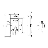 АЛЛЮР АРТ 5300-P SB мат.золото без ц/м  Замок врезной (40)