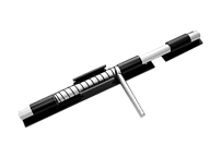 Засов Домарт ДОБРЫНЯ  300мм с пружиной (черный) d-20мм (5)