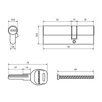АЛЛЮР HD F 90-5К CP (35x55) хром перф.кл Цилиндровый механизм (50,10) АЛЛЮР HD F 90-5К CP (35x55) хром перф.кл Цилиндровый механизм (50,10)