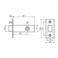 Задвижка АЛЛЮР АРТ LB45-6 CP хром B2B без ручек (100)