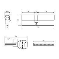 АЛЛЮР HD F 100-5К CP(45х55) хром перф.кл Цилиндровый механизм (50,10)