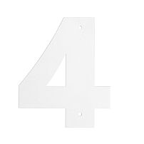 Цифра дверная Пермь "4" белая 100 мм 