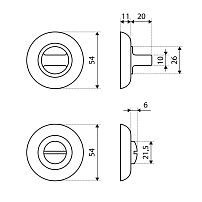 Сантехническая завертка к ручкам СТАНДАРТ P-BK-R1 SN/CP(SC/CP) мат.хром/хром (100,5)