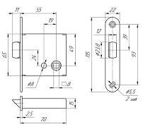 Балашиха ЗЩ1-3 8х8 мм правая  никель Защелка (40)