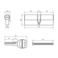 АЛЛЮР HD F 90-5К CP (45x45) хром перф.кл Цилиндровый механизм (50,10)
