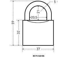 АЛЛЮР ВС1Ч-340 KA с одной секретностью d5мм полимер Замок навесной (96,6!!!)