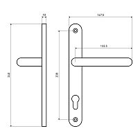 БУЛАТ РФ 85.30.09НС INOX 304 нержавеющая сталь д/узкопроф.замков Ручка на планке (24)
