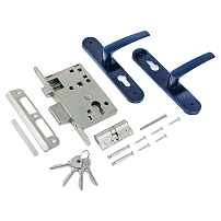 Птимаш ЗВ4-3.08 синий муар СТЯЖКИ Замок врезной с/руч (10)