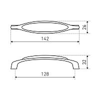 StahlBuro C0003-128 2шт., AB старая бронза. Ручка-скоба мебельная (10, 100)