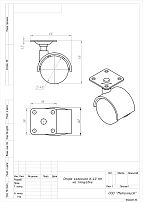 Опора колесная Кунгур на площадке, d=40,h=59,пластмасса  (100,10!!!)