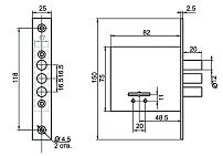 Рязань ЗВ 8-8У/13 (засов 12мм) б/о BORDER 76314 Замок врезной б/руч (30)
