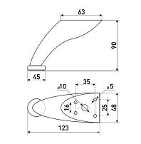 Soller опора для мягкой мебели h-90мм с изгибом и вылетом 1мм хром (100) Soller опора для мягкой мебели h-90мм с изгибом и вылетом 1мм хром (100)