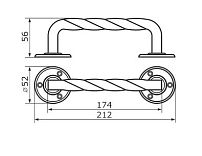 Домарт  мод.5 (205мм) медь антик Ручка-скоба декоративная (10)