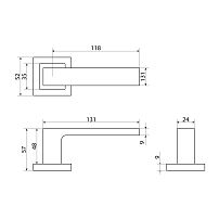 СТАНДАРТ P72 SN мат.никель квадрат 100 мм Комплект ручек (40)
