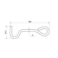 Секрет Крючок ветровой -100 цинк (200,10!!!) Секрет Крючок ветровой -100 цинк (200,10!!!)