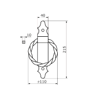Домарт РК 110 мод.1 (черная) Ручка-кольцо (10)