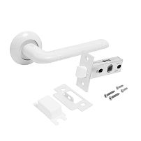 АЛЛЮР АРТ "ПОЛО" W+L45-8 W (15110/S45) матовый белый Комплект ручка и защелка (20) АЛЛЮР АРТ "ПОЛО" W+L45-8 W (15110/S45) матовый белый Комплект ручка и защелка (20)
