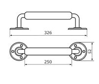 Домарт  мод.13 (330мм) дуб черная Ручка-скоба декоративная (10)
