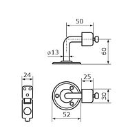 Домарт Стопор дверной с фиксатором 60х50 мм под хром (10) Домарт Стопор дверной с фиксатором 60х50 мм под хром (10)