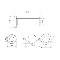 АЛЛЮР ГД-3 БШт 50-75мм d=14мм золото Глазок дверной (200,20)