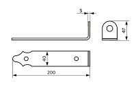 Домарт Проушина воротная 200*45*40 (толщ.5мм) б/п d 16мм (10) Домарт Проушина воротная 200*45*40 (толщ.5мм) б/п d 16мм (10)