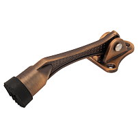 Фиксатор дверной АЛЛЮР КН-130 BR бронза "козья ножка" БЛИСТЕР (120,30)