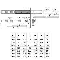 StahlBuro направляющие шариковые (2 шт.) 45-300 /12"/ черный (20)