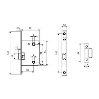 АЛЛЮР АРТ L7050S MAB мат.бронза планка18мм без ручек с фиксатором Защёлка (20,40,50)