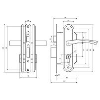 Омега Д-град ЗВ7.02 золото-лак м/о 55 Замок врезной с/руч (10)