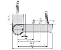 ЛДМ DH-R-23.2 (01)  (Ral 9016) петля до 80 кг белая для пластик. дверей (30)