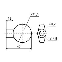 БУЛАТ ВЦ 01.04 хром Вертушка на шток цилиндра (25,250)
