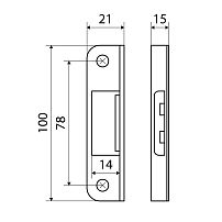 Ответная планка АЛЛЮР 068 PB золото для финских  дверей (250,50)