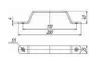 Домарт мод.1 (200мм) бронза антик Ручка-скоба дверная LOFT (ЛОФТ) (10)