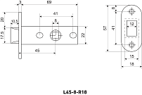 АЛЛЮР АРТ L45-8-R18 PB золото овал.торц.планка18мм б/ручек Защёлка (100)