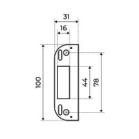 Ответная планка АЛЛЮР 045 PB золото для финских  дверей (250,50)