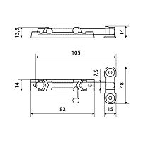 Кунгур ЗТ Ц.Д. цинк ЗТ[Н]  L= 90мм Шпингалет Упакованный (150)