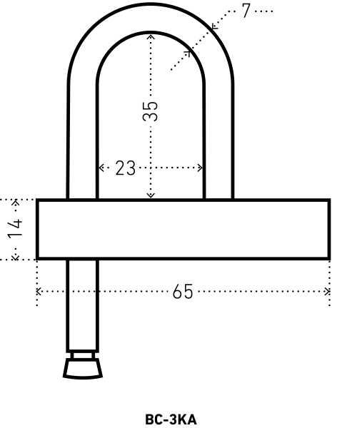 АЛЛЮР ВС-3КА (РУ)  d=7мм одна секретность (без паспорта) Замок навесной (40)