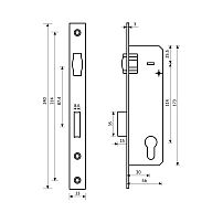 БУЛАТ  ЗВ 5-1.30.00.23.08 нерж. сталь 30мм ролик.зщ под ц/м Замок врезной б/руч (30)