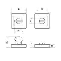 Сантехническая завертка к ручкам АЛЛЮР АРТ КОЛОР BK-S1 LY(C4200) песочный (50,5)