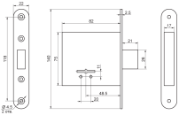 Рязань ЗВ 8-4С/03 б/о 76501 Замок врезной б/руч (30)