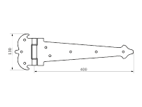 Домарт Петля-стрела фигурная ПС-400 мод.2 кованая СУЗДАЛЬ черный (10) 